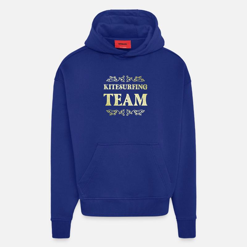Équipe de kitesurf - Sweat à capuche bio épais oversize fabriqué en UE - Iconic Blue