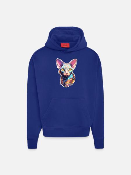 Sphynx Cat Head - Hoodie- made by SPREAD  - Iconic Blue