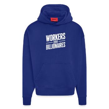 Arbeiter statt Milliardäre - Hoodie- made by SPREAD  - Iconic Blue - Vorne