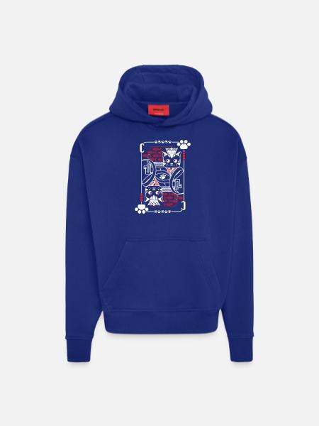 Cats Card Backs - Hoodie- made by SPREAD  - Iconic Blue