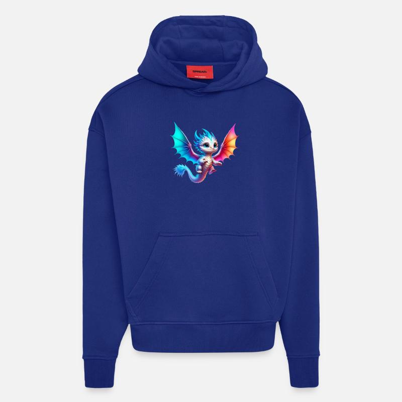 Dragon - Sweat à capuche bio épais oversize fabriqué en UE - Iconic Blue