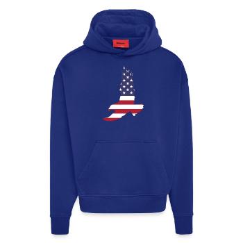USA America Flagge Stars and Stripes Adler Eagle - Hoodie- made by SPREAD  - Iconic Blue - Vorne
