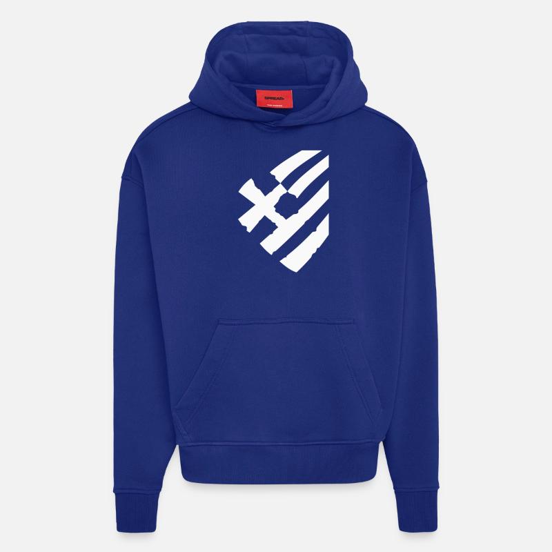 drapeau de la grèce - Sweat à capuche bio épais oversize fabriqué en UE - Iconic Blue