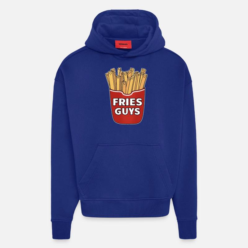 FRITES LES GARS - Sweat à capuche bio épais oversize fabriqué en UE - Iconic Blue