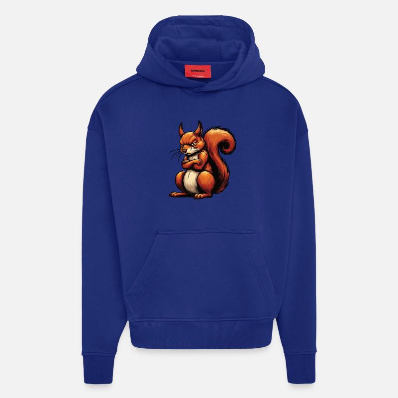 Écureuil Écureuil Écureuil Amoureux des rongeurs - Sweat à capuche bio épais oversize fabriqué en UE - Iconic Blue