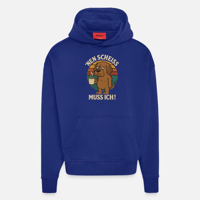 N merde, je dois - Sweat à capuche bio épais oversize fabriqué en UE - Iconic Blue