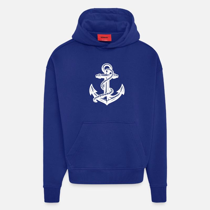 Ancre - Sweat à capuche bio épais oversize fabriqué en UE - Iconic Blue
