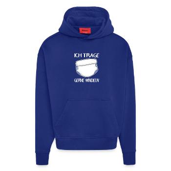Adult Baby Windel Geschenk - Hoodie- made by SPREAD  - Iconic Blue - Vorne