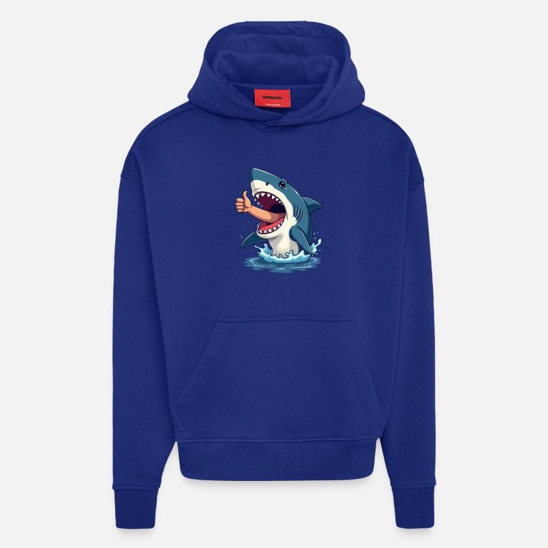 Bonne chance à l’humour de requin - Sweat à capuche bio épais oversize fabriqué en UE - Iconic Blue