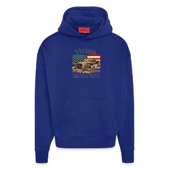 American Classic car- Vintage - Hoodie- made by SPREAD  - Iconic Blue - Vorne