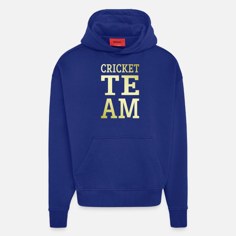 Équipe de cricket - Sweat à capuche bio épais oversize fabriqué en UE - Iconic Blue