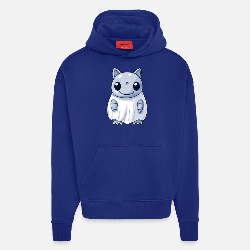 Armadillo Halloween Comic Ghost - Sweat à capuche bio épais oversize fabriqué en UE - Iconic Blue