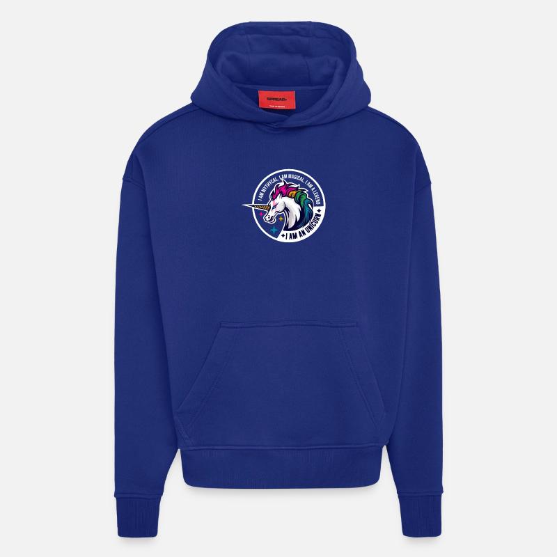unicorne - Sweat à capuche bio épais oversize fabriqué en UE - Iconic Blue