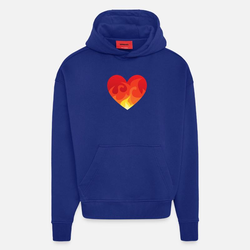 Heart with fire de - Hoodie- made by SPREAD - Iconic Blue