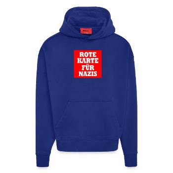 Rote karte für nazis - Hoodie- made by SPREAD  - Iconic Blue - Vorne