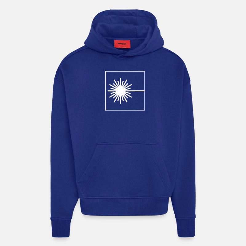 Laser Warnung Schild - Hoodie- made by SPREAD  - Iconic Blue