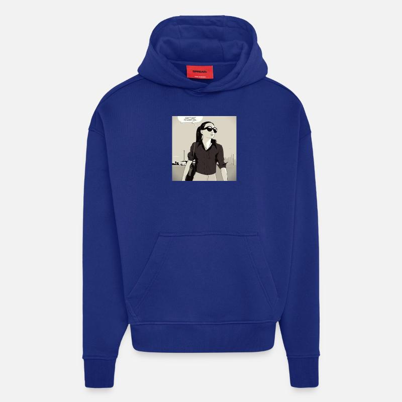 J’ai hâte de l’embrasser - Sweat à capuche bio épais oversize fabriqué en UE - Iconic Blue