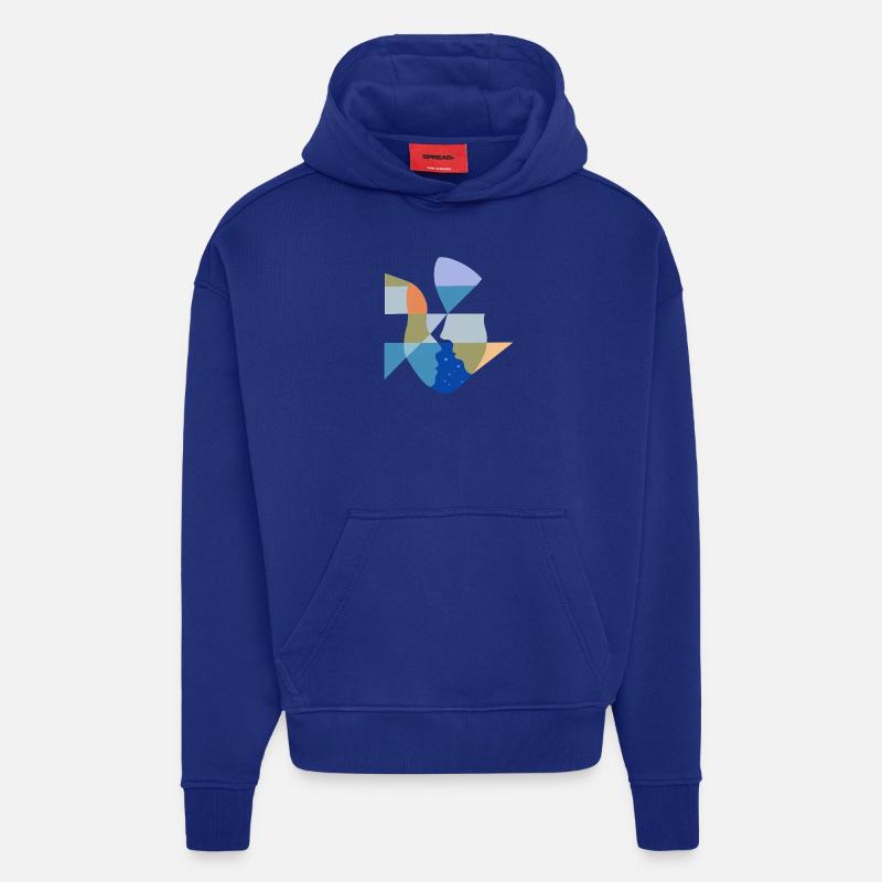 Connexion céleste - Sweat à capuche bio épais oversize fabriqué en UE - Iconic Blue