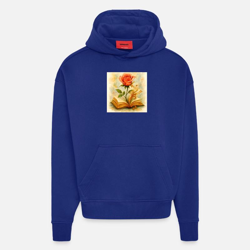 Hêtre et fleur - Sweat à capuche bio épais oversize fabriqué en UE - Iconic Blue