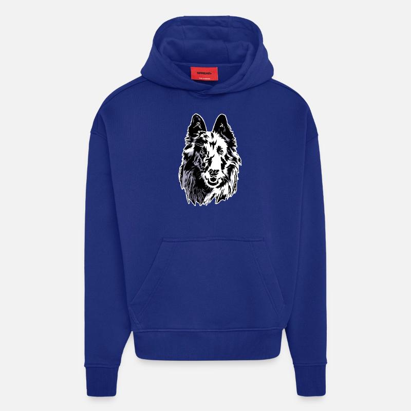 groenendael - Sweat à capuche bio épais oversize fabriqué en UE - Iconic Blue