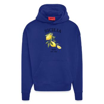 Sicilia Lemons - Hoodie- made by SPREAD  - Iconic Blue - Vorne