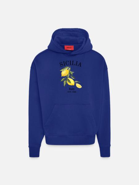 Sicilia Lemons - Hoodie- made by SPREAD - Iconic Blue