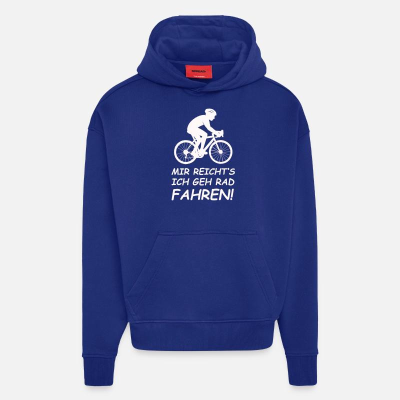 Cyclisme Cyclisme - Sweat à capuche bio épais oversize fabriqué en UE - Iconic Blue