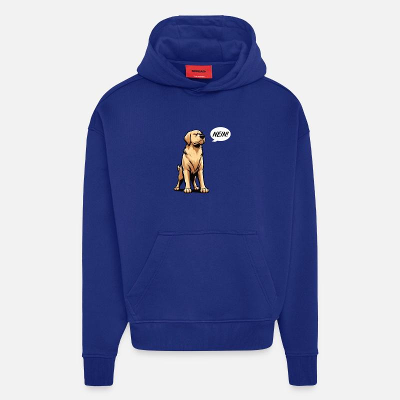 Aucun Goldie Goldieowner de Retriever - Sweat à capuche bio épais oversize fabriqué en UE - Iconic Blue