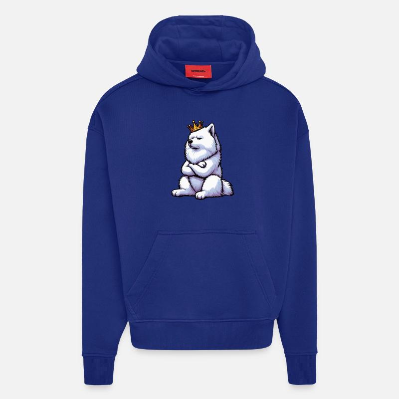 Samoyèdes Propriétaires de Samoyèdes Amants Samoyèdes - Sweat à capuche bio épais oversize fabriqué en UE - Iconic Blue