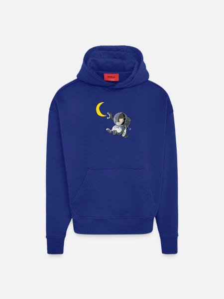 SpaceMonkey - Sweat à capuche bio épais oversize fabriqué en UE - Iconic Blue