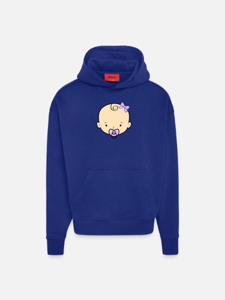 Bébé - Sweat à capuche bio épais oversize fabriqué en UE - Iconic Blue