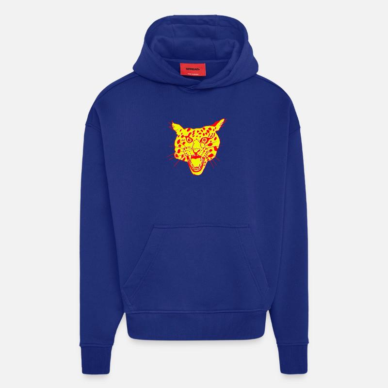Jeef Leppi - Sweat à capuche bio épais oversize fabriqué en UE - Iconic Blue