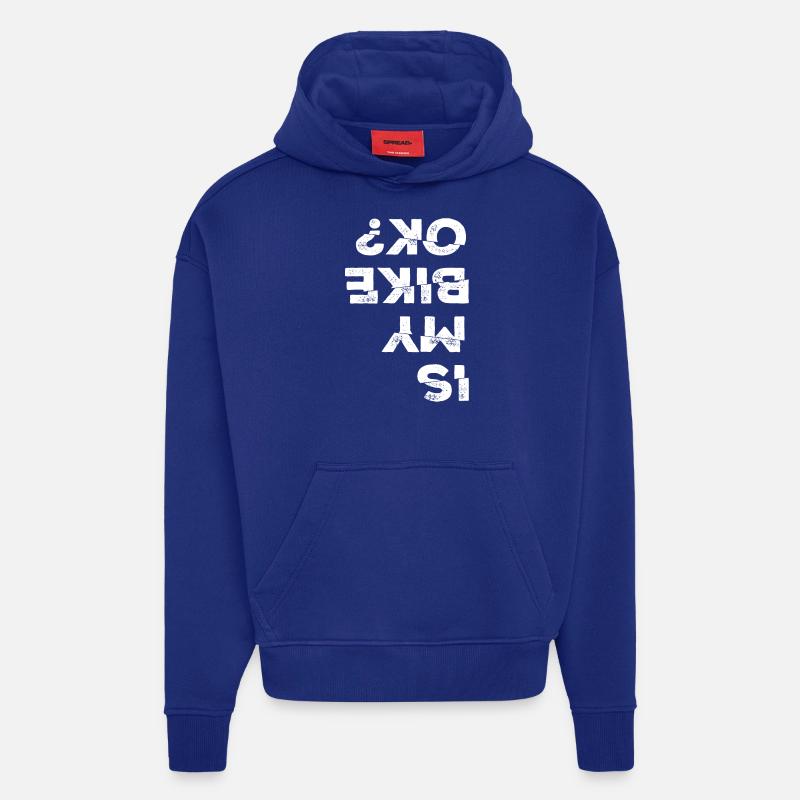 Mon vélo OK - Sweat à capuche bio épais oversize fabriqué en UE - Iconic Blue