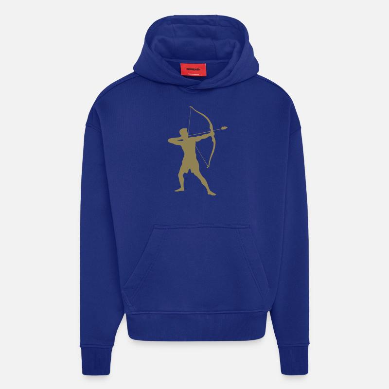 Silhouette d’archer, précise - Sweat à capuche bio épais oversize fabriqué en UE - Iconic Blue