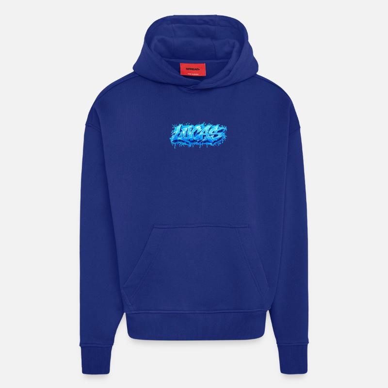Graffiti LUCAS Name Geschenk Ideal druckbar - Hoodie- made by SPREAD - Iconic Blue