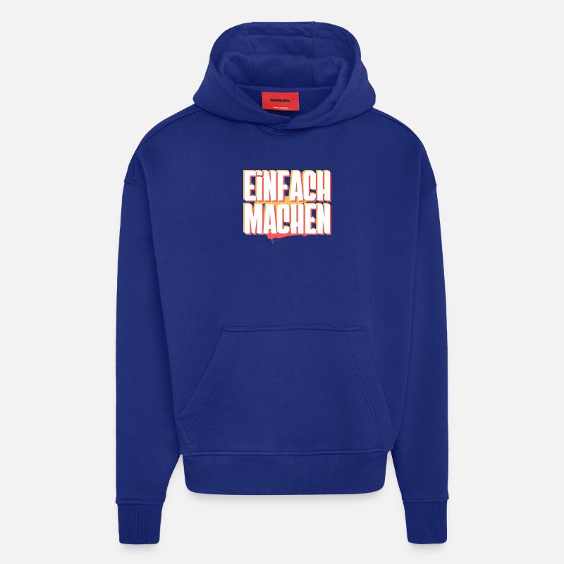 Fais-le - Sweat à capuche bio épais oversize fabriqué en UE - Iconic Blue
