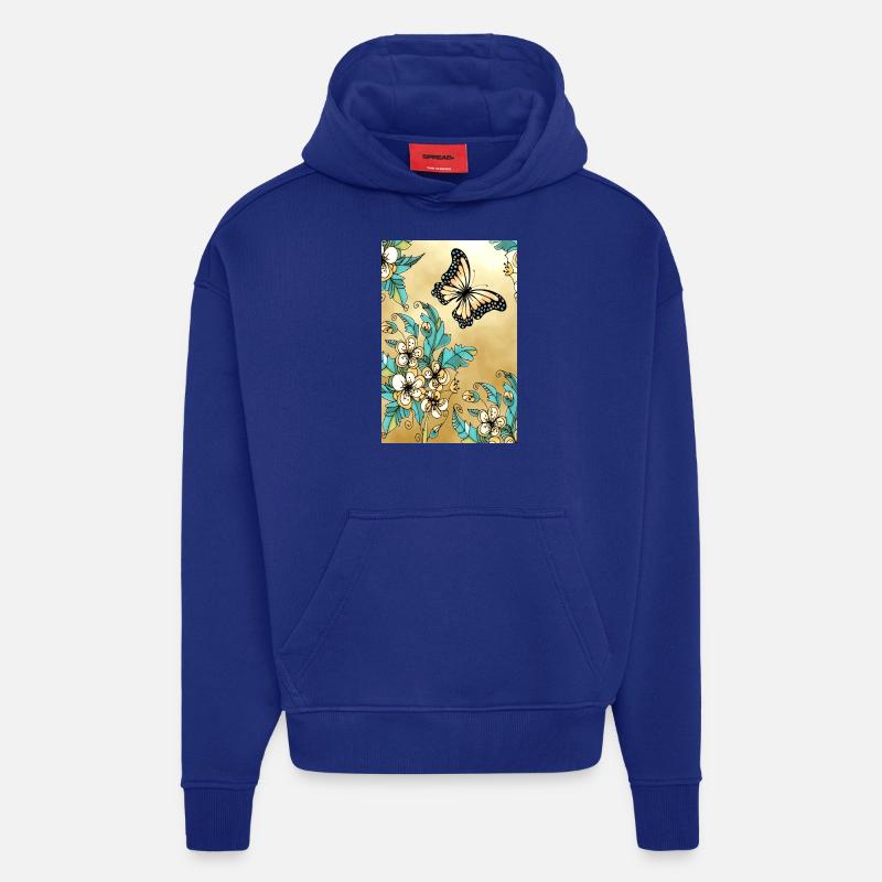 papillon - Sweat à capuche bio épais oversize fabriqué en UE - Iconic Blue