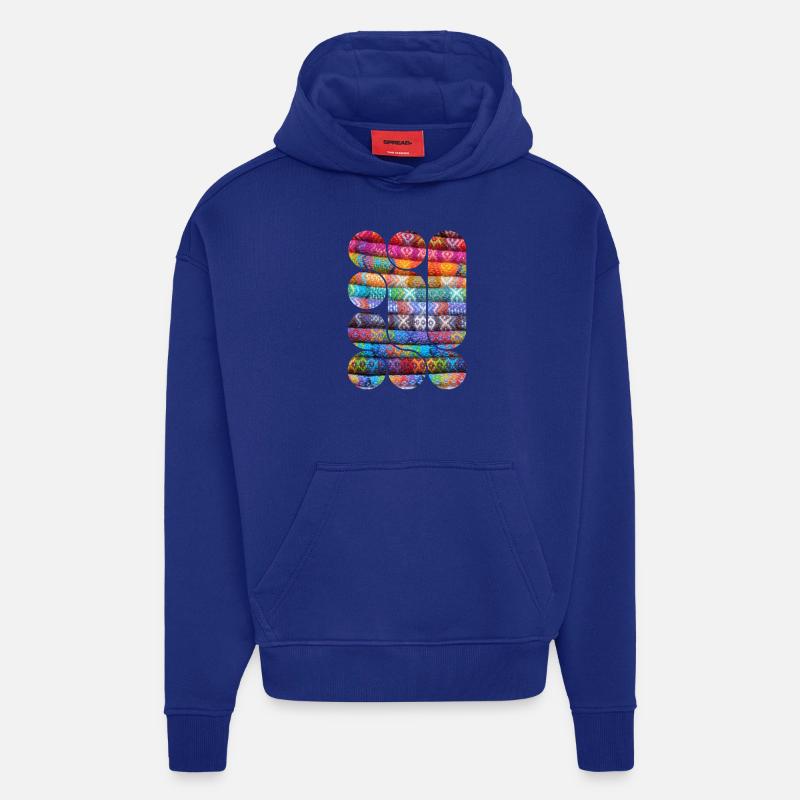Helles gestricktes Patchwork - Hoodie- made by SPREAD  - Iconic Blue