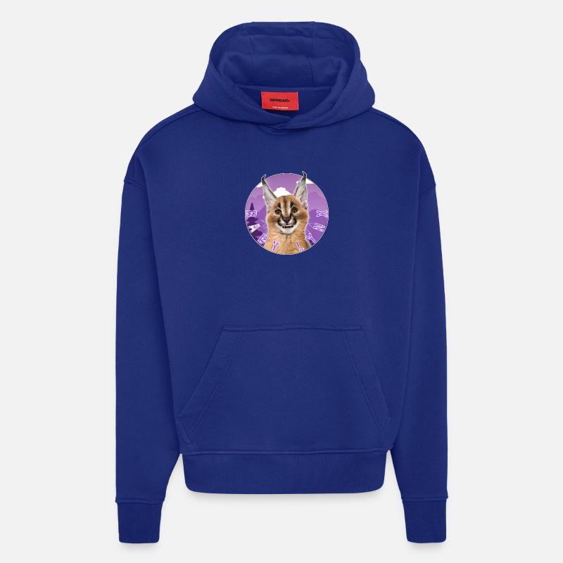 Chat Bébé Lynx - Sweat à capuche bio épais oversize fabriqué en UE - Iconic Blue