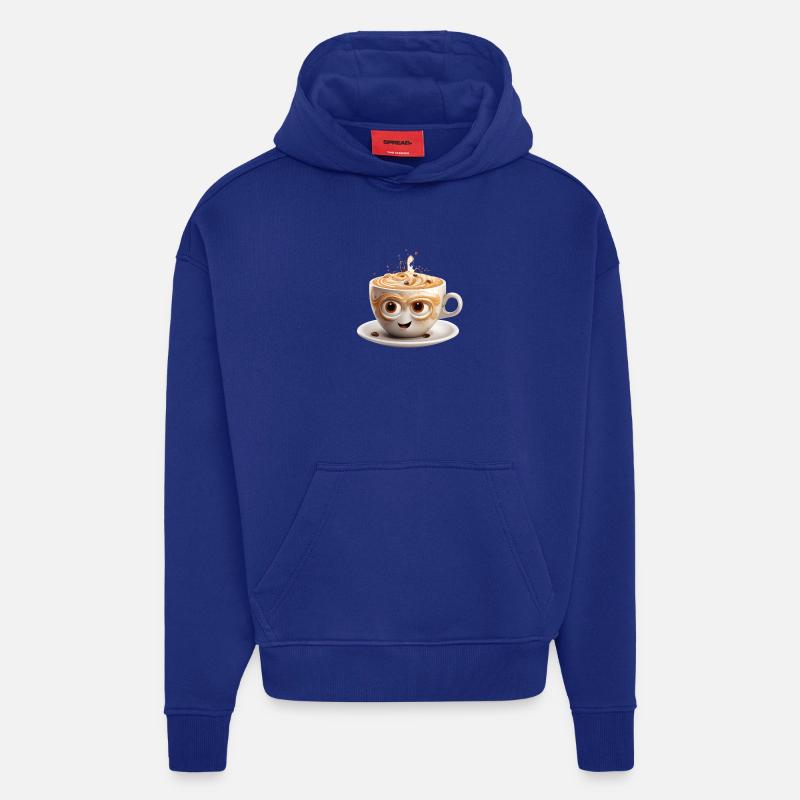 Tasse à café sucrée - Sweat à capuche bio épais oversize fabriqué en UE - Iconic Blue