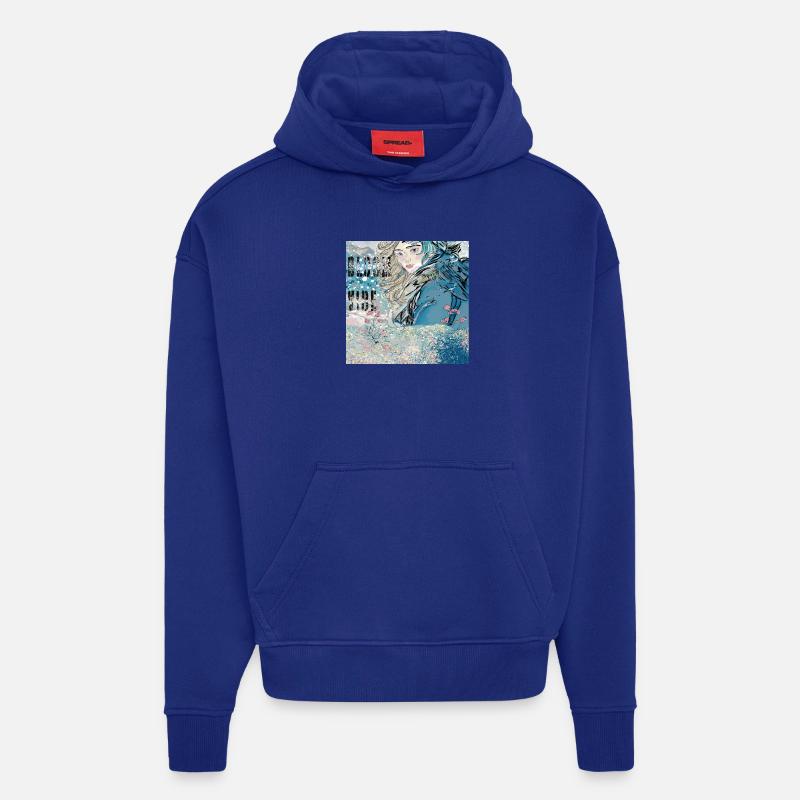 AMBIANCE DE FLEUR - Sweat à capuche bio épais oversize fabriqué en UE - Iconic Blue