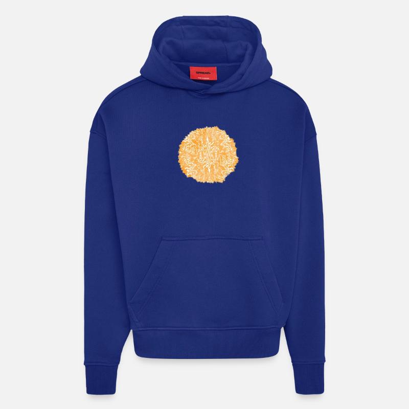 Orange tie-dye circle pattern - Hoodie- made by SPREAD  - Iconic Blue