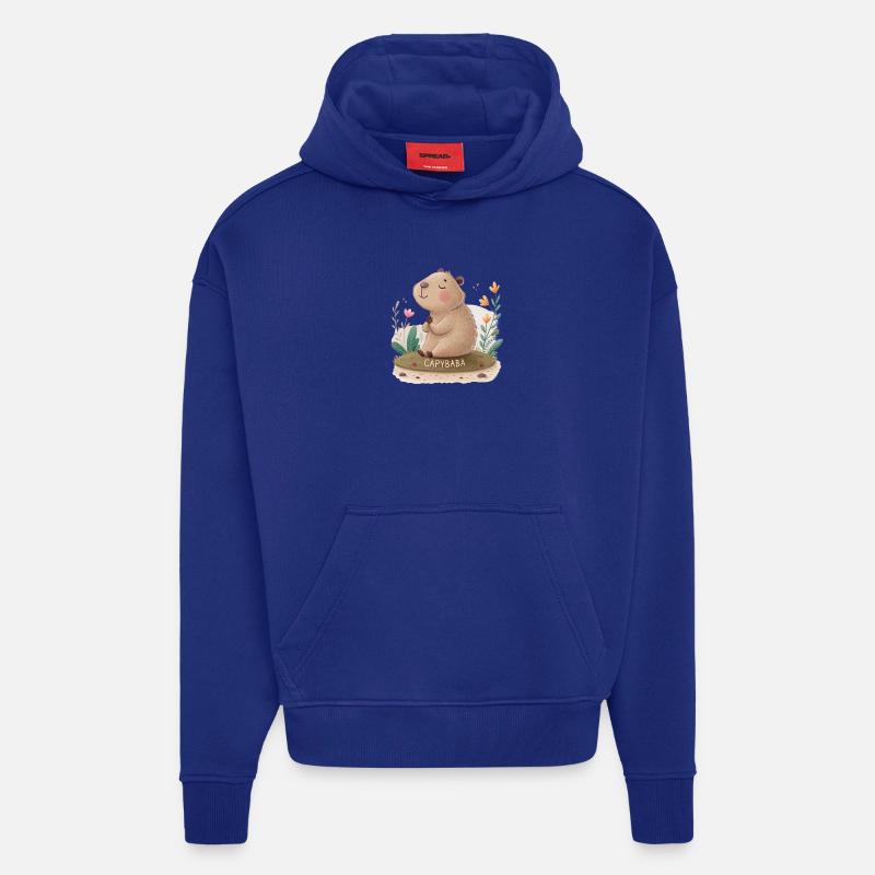 Bababara – Zen mit Kapibara - Hoodie- made by SPREAD  - Iconic Blue