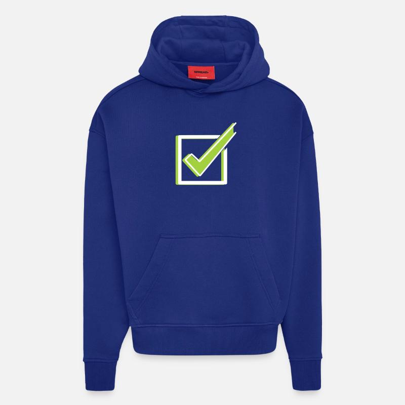 Häkchen Box Check 3D Outline - Hoodie- made by SPREAD - Iconic Blue