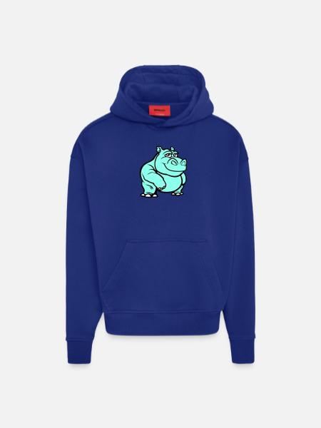 Hippo Comic - Hoodie- made by SPREAD  - Iconic Blue