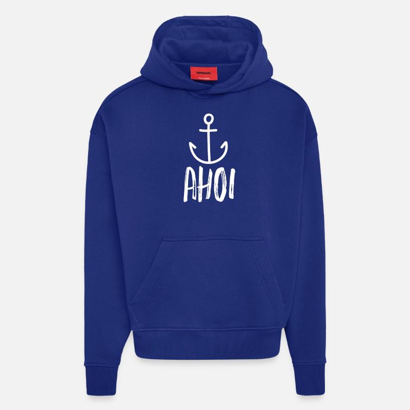 Ohé! ancre - Sweat à capuche bio épais oversize fabriqué en UE - Iconic Blue