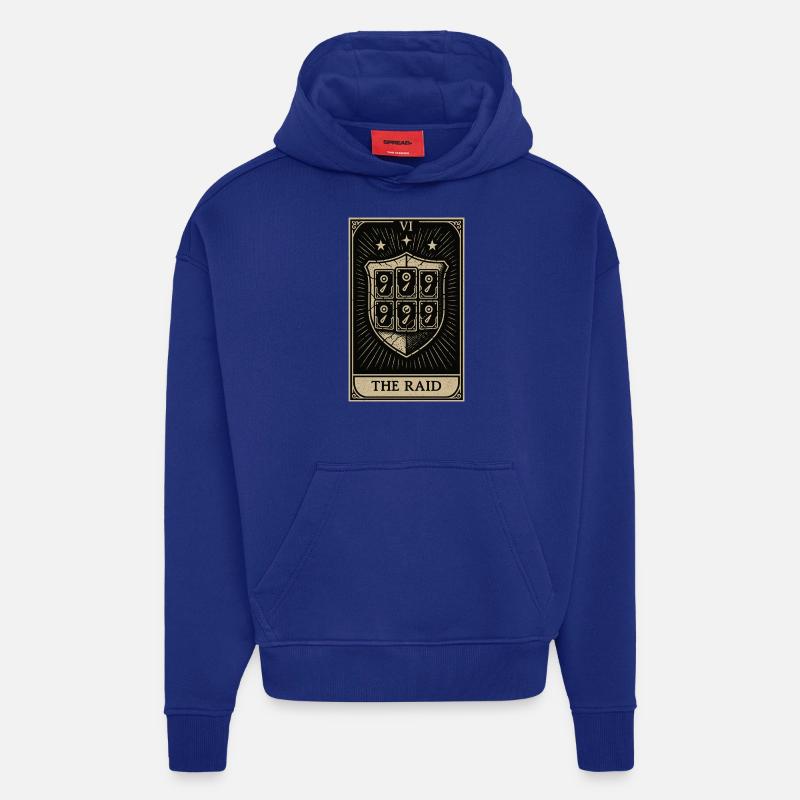 Tarot Datahoarding: The RAID Shield - Hoodie- made by SPREAD  - Iconic Blue