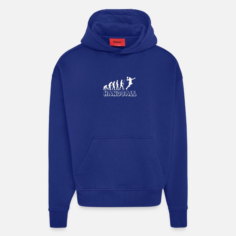 Handball Evolution - Sweat à capuche bio épais oversize fabriqué en UE - Iconic Blue