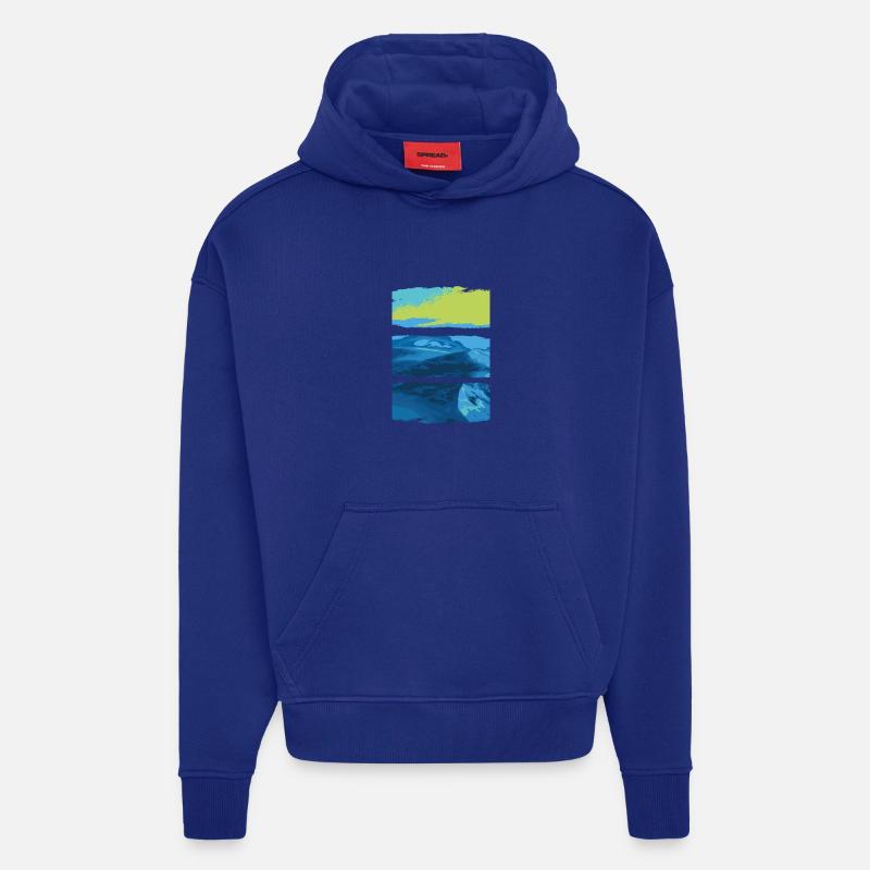 Blaugrüne Landschaft Meer - Hoodie- made by SPREAD  - Iconic Blue