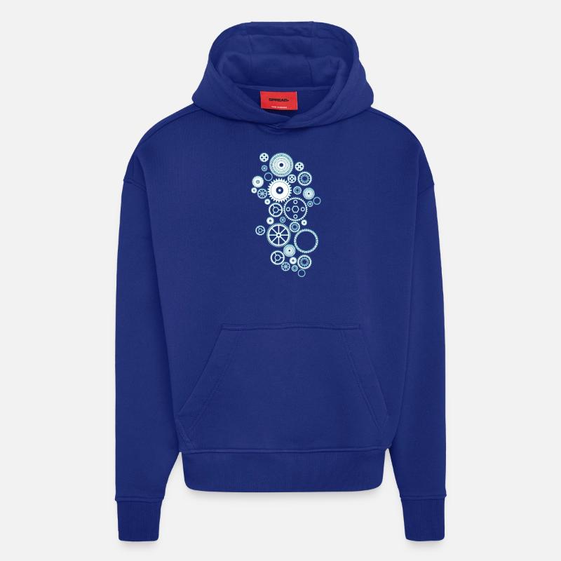 Gears - Sweat à capuche bio épais oversize fabriqué en UE - Iconic Blue